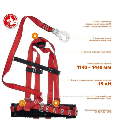 Спецодежда: Лямочный пояс Зубр Алтай 11584 ленточный строп фотографии