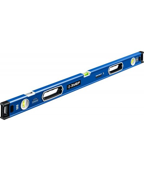 Строительные уровни: Мощный магнитный уровень Зубр Эксперт-М 1000 мм с рукоятками и зеркальным глазком [34572-100] фотографии