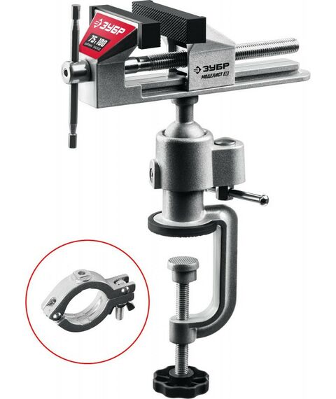 Тиски, струбцины, наковальни, верстаки: Шарнирно-поворотные тиски Зубр МОДЕЛИСТ 75 мм [32487-75_z01] фотографии