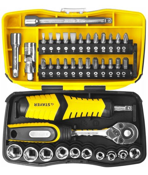 Наборы инструментов и ключи: Универсальный набор инструмента STAYER PRO Compact 39 39 предметов [25135-H39] фотографии
