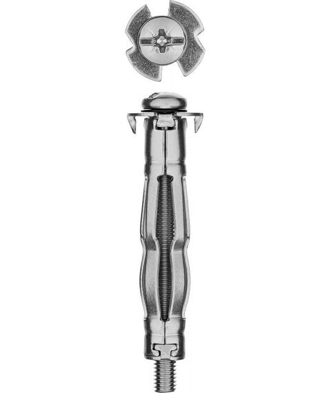 Анкерный крепеж: Анкер МОЛЛИ Зубр 13 мм x M6 x 52 мм для пустотелых материалов, 80 шт, оцинкованный [302472-06-052] фотографии