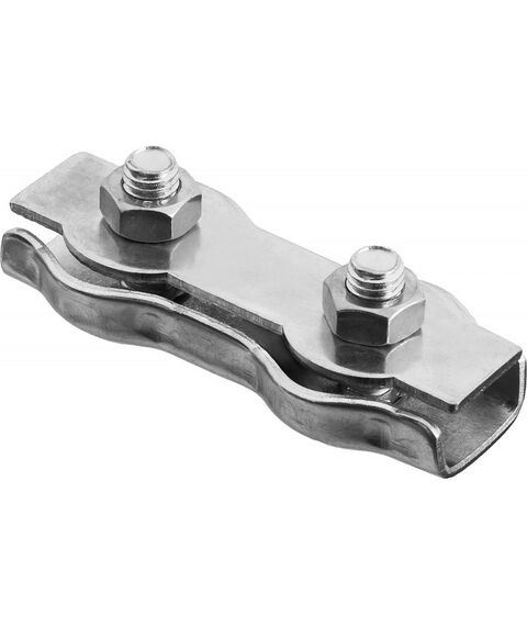 Такелажный крепеж: Зажим троса двойной Зубр 2мм 100 шт, оцинкованный [4-304445-02] фотографии