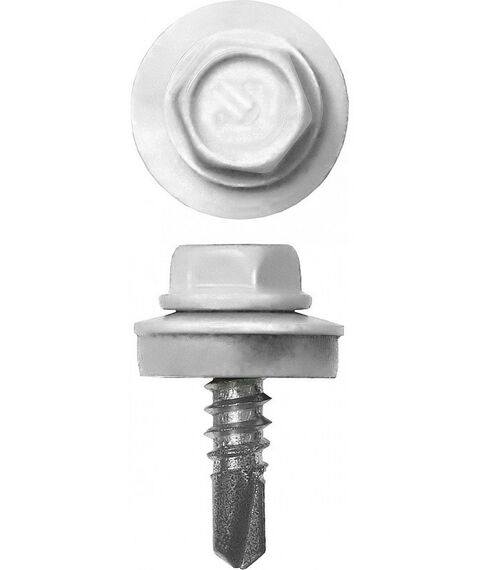 Саморезы: Саморезы СКМ кровельные Зубр Профессионал 25 x 5.5 мм RAL 9003 белый, 420 шт, для металлических конструкций [4-300315-55-025-9003] фотографии