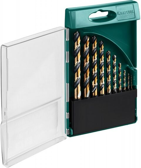 Буры, пики, коронки, сверла: Набор сверл по металлу KRAFTOOL 29656-H10 COBALT 10шт(1-10мм), HSS-Co(8%), сталь М42(S2-10-1-8) фотографии