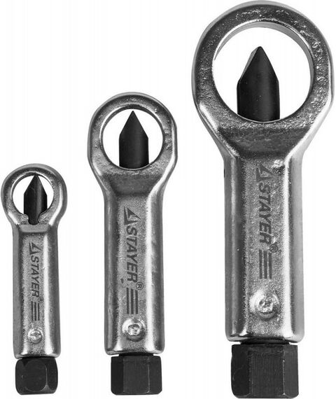 Демонтажный инструмент: Набор стальных съемников STAYER 43213-H3 для прикипевших гаек, 3шт [43213-H3] фотографии
