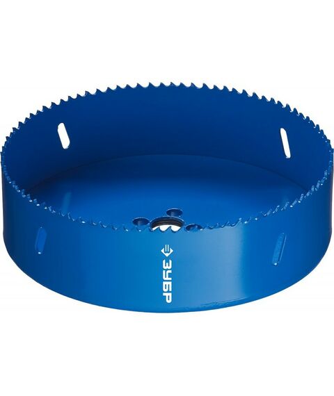 Буры, пики, коронки, сверла: Коронка биметаллическая Зубр 152мм быстрорежущая сталь [29531-152] фотографии