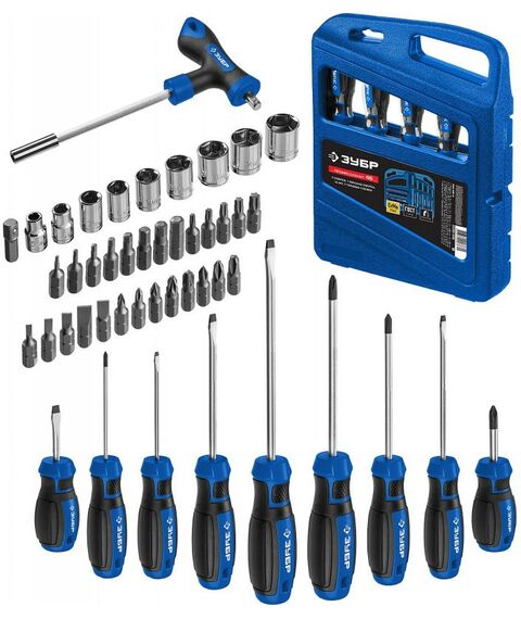 Отвертки: Набор отверток с насадками Зубр Профессионал-46 46 шт [25283-H46_z01] фотографии