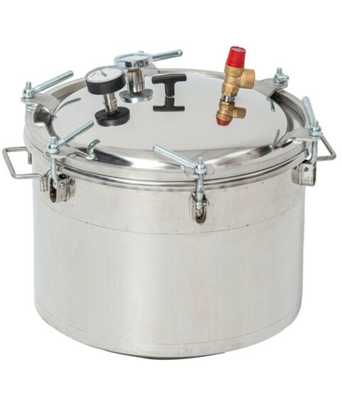 Автоклавы:  Газовый автоклав "Консерватор Газ Нерж" 46 л с фальшдном фотографии