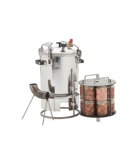 Автоклавы:  Газовый автоклав "Походный" 22 л с защитной юбкой и направляющей для горелки фотографии