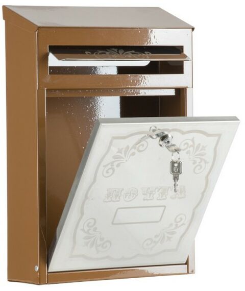 Почтовые ящики:  Почтовый ящик Элит дизайнерский коричневый с лазерной гравировкой фотографии