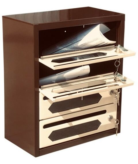 Почтовые ящики:  Почтовый ящик Комфорт Плюс 4 секции кор/беж фотографии