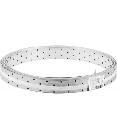 Перфорированный крепеж: Перфорированная монтажная лента Зубр ПЛ-2.0 40х2мм, 10м [310245-040] фотографии