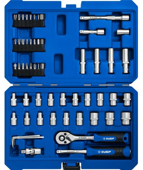 Наборы инструментов и ключи: Универсальный набор инструмента Зубр Профессионал А-57 57 предметов [27671-H57] фотографии