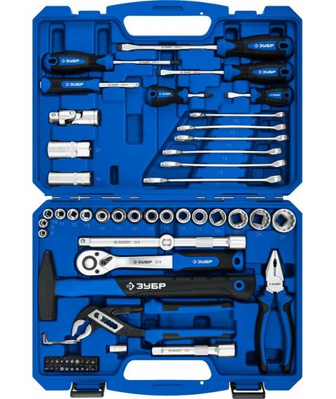 Наборы инструментов и ключи: Набор инструмента универсальный Зубр Профессионал Универсал-63 63 предмета [27670-H58_z01] фотографии