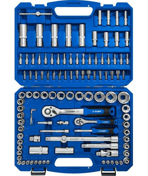Наборы инструментов и ключи: Универсальный набор инструмента Зубр Профессионал А-110 110 предметов [27635-H110] фотографии