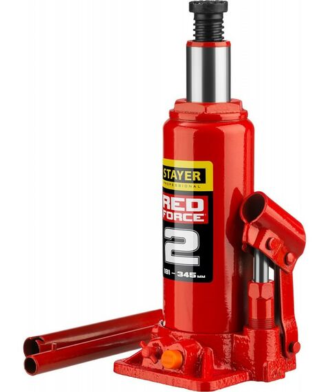 Домкраты: Домкрат бутылочный гидравлический STAYER RED FORCE 2т 181-345мм [43160-2] фотографии