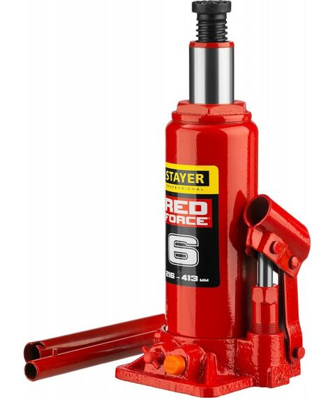 Домкраты: Домкрат бутылочный гидравлический STAYER RED FORCE 6т 216-413мм [43160-6] фотографии
