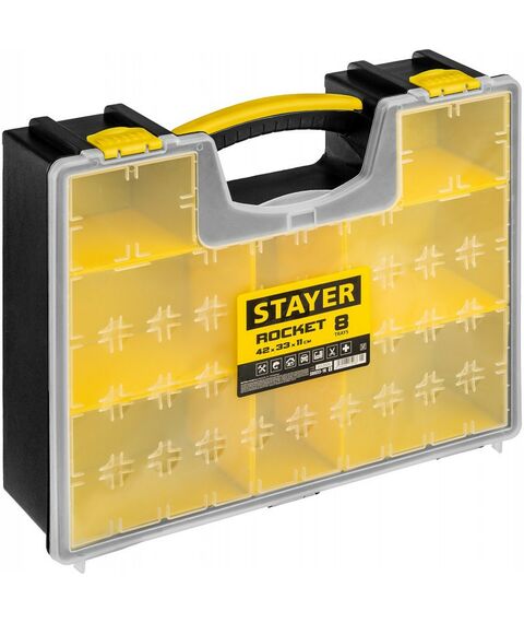 Ящики и сумки для инструмента: Органайзер STAYER ROCKET-8 пластиковый [38033-16] фотографии