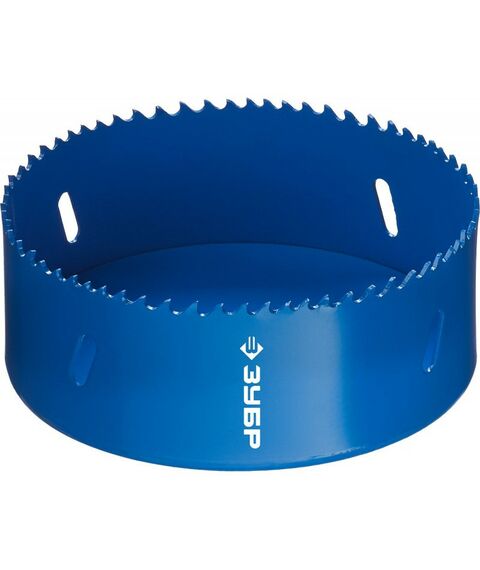 Буры, пики, коронки, сверла: Коронка биметаллическая Зубр 114мм быстрорежущая сталь [29531-114] фотографии