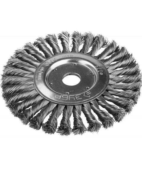 Шлифовка, зачистка: Щетка дисковая для УШМ Зубр ЭКСПЕРТ 175х22мм плетеные пучки стальной проволоки 0.5мм [35190-175] фотографии