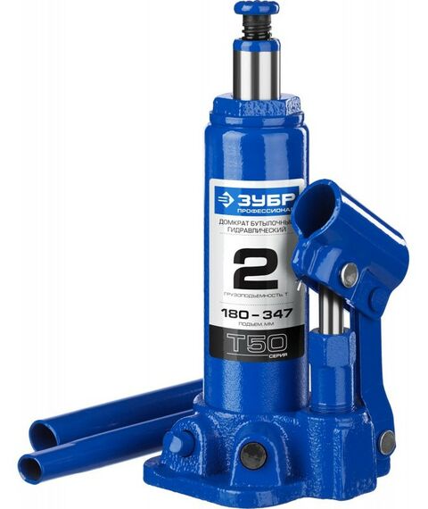 Домкраты: Домкрат бутылочный гидравлический Зубр Профессионал 2т 180-347мм [43060-2] фотографии
