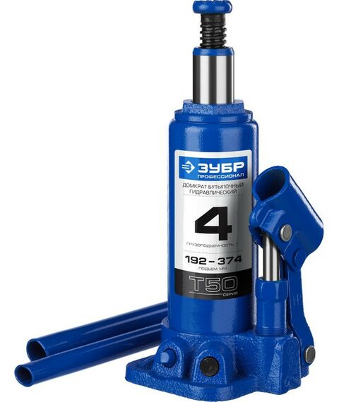 Домкраты: Домкрат бутылочный гидравлический Зубр Профессионал 4т 192-374мм [43060-4] фотографии