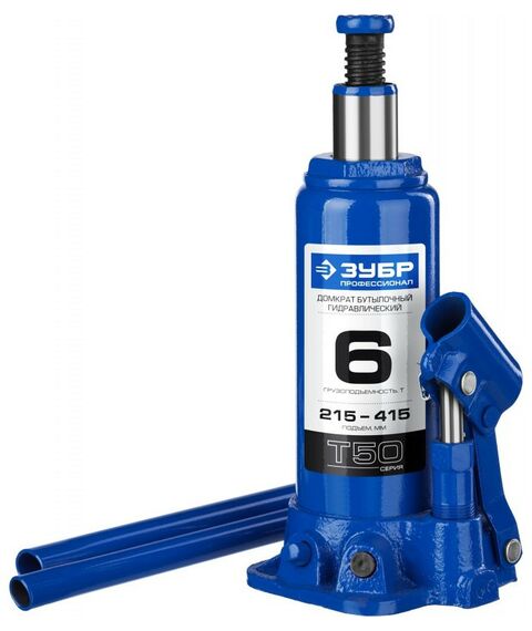 Домкраты: Домкрат бутылочный гидравлический Зубр Профессионал 6т 215-415мм [43060-6] фотографии