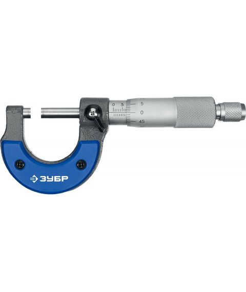 Микрометры: Микрометр Зубр Профессионал МК 25 гладкий механический, диапазон 0-25мм, шаг измерения 0,01мм [34480-25_z02] фотографии
