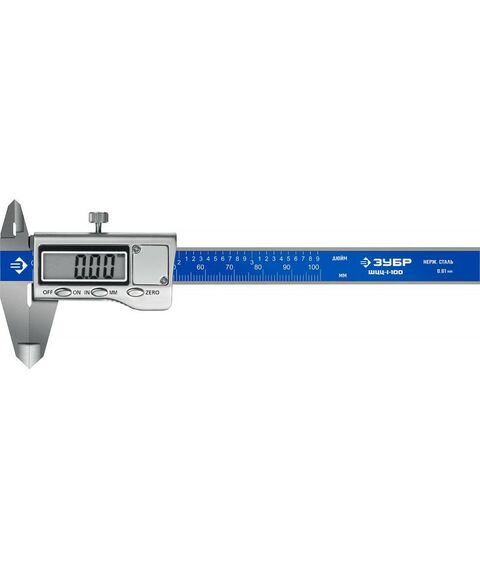 Штангенциркули: Электронный штангенциркуль Зубр ШЦЦ-I-100-0,01 нерж сталь, 100мм [34463-100] фотографии