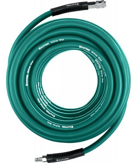 Принадлежности для пневмоинструмента: Воздушный шланг с фитингами рапид KRAFTOOL 10 м 10х15 мм, 20 бар [06588-10] фотографии