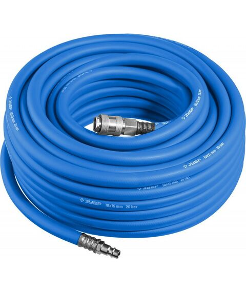 Принадлежности для пневмоинструмента: Воздушный шланг с фитингами рапид Зубр Профессионал 15 м 10х15 мм, 20 бар [6481-15] фотографии