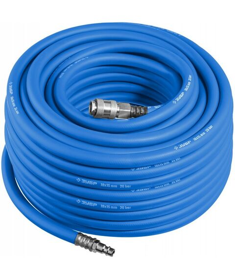 Принадлежности для пневмоинструмента: Воздушный шланг с фитингами рапид Зубр Профессионал 20 м 10х15 мм, 20 бар [6481-20] фотографии