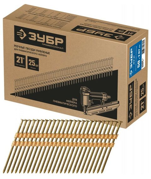 Гвозди: Реечные гвозди рифленые Зубр РГР-21 50 мм 3500 шт. [305392-50] фотографии