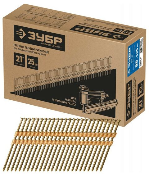 Гвозди: Реечные гвозди рифленые Зубр РГР-21 90 мм 2000 шт. [305392-90] фотографии