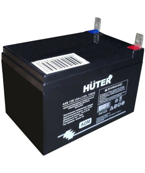 Принадлежности к компрессорам и электростанциям: Аккумуляторная батарея для электрогенераторов Huter 12В 12Ач фотографии