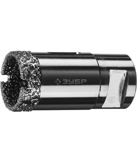 Буры, пики, коронки, сверла: Высокоскоростная алмазная коронка Зубр Профессионал d 29мм для УШМ (М14) по керамограниту и железобетону, Вакуумное Спекание [29865-29] фотографии