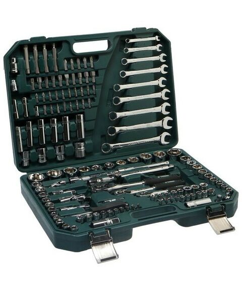 Наборы инструментов и ключи: Набор инструментов в кейсе TUNDRA 137 предметов автомобильный, CrV,  1/2", 1/4", 3/8" фотографии