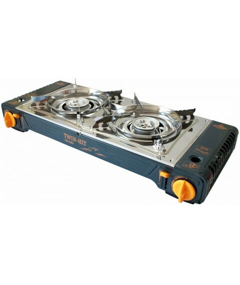 Лампы, горелки, плиты: Плита газовая двухкомфорочная  TOURIST TWIN-HIT с переходником [TW-850] фотографии