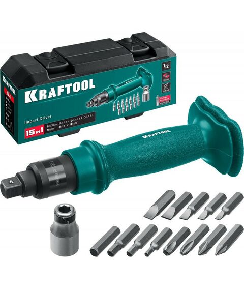 Отвертки: Отвертка ударно-поворотная KRAFTOOL ID-15 15 предметов [25550-H10] фотографии