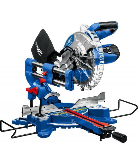 Торцовочные пилы: Пила торцовочная с протяжкой Зубр Профессионал ППТ-255-П d 255 х 30 мм, 2000 Вт фотографии