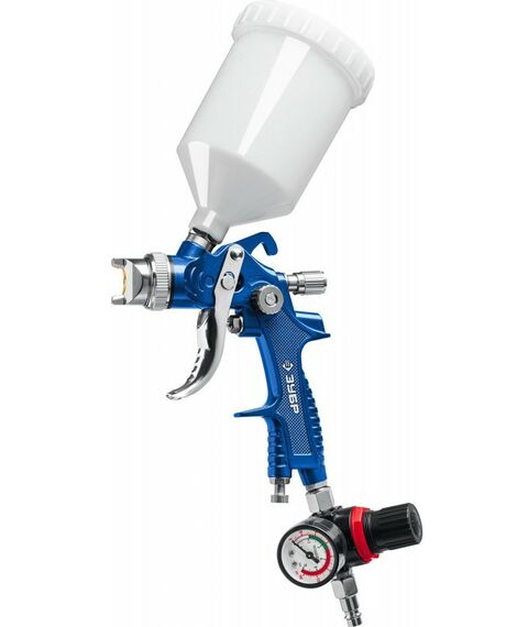 Пневмокраскопульты: Краскопульт пневматический Зубр Профессионал PRO 600M HVLP c верхним бачком, регулятор, 1.4мм [06453-1.4] фотографии