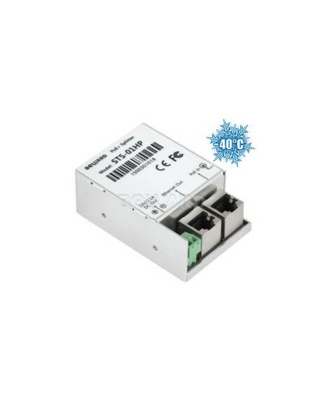 Адаптеры PoE, PowerLine: PoE-сплиттер Beward STS-01HP IEEE 802.3 af/at (25 Вт), 1 порт, до 100 м, 12 В (DC), защита выхода питания от КЗ и перегрузки, защита от электростатики, грозозащита, от -40 до +75°C, промышленное исполнение фотографии