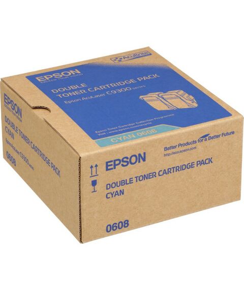 Для Epson (оригинал): Тонер-картридж Epson C13S050608 голубой для AcuLaser C9300 (2 штуки) фотографии