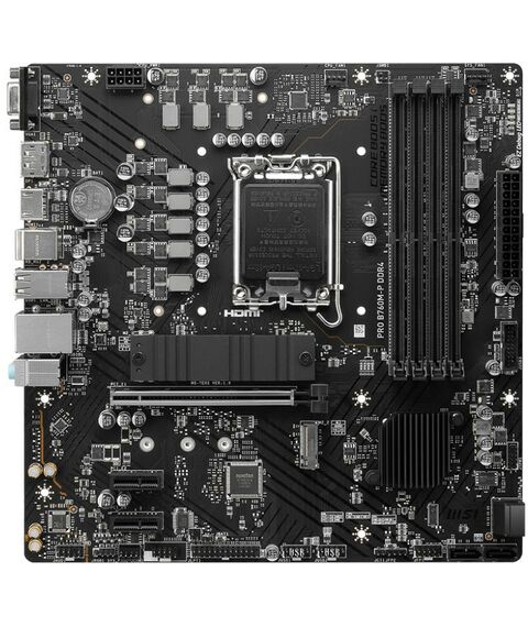 Материнские платы: Материнская плата MSI PRO B760M-P DDR4 LGA1700 <B760> PCI-E Dsub+HDMI+DP GbLAN SATA MicroATX 4DDR4 RTL фотографии
