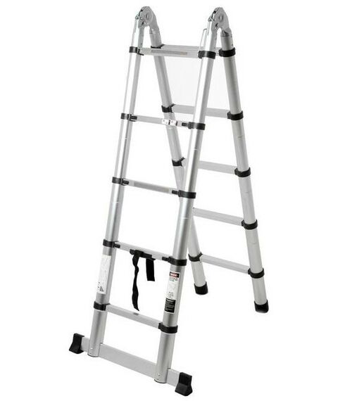 Стремянки и лестницы: Стремянка-лестница телескопическая TUNDRA 1.6 х 1.6 м раскладная, алюминиевая фотографии