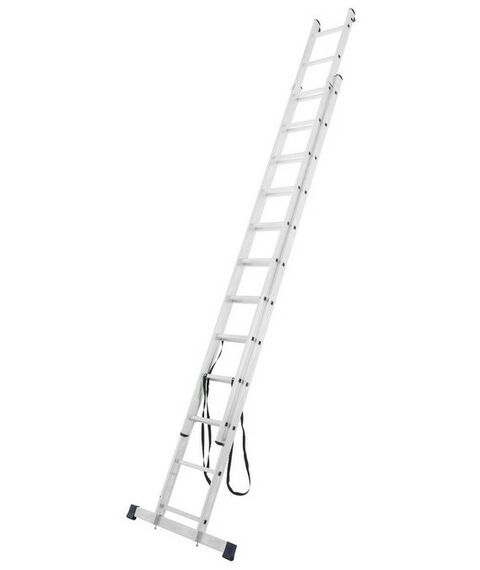 Стремянки и лестницы: Лестница TUNDRA 12 ступеней двухсекционная, алюминиевая фотографии