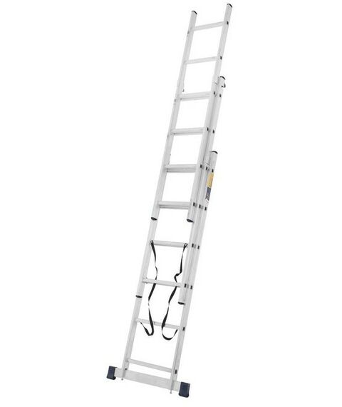 Стремянки и лестницы: Лестница TUNDRA 6 ступеней трехсекционная, алюминиевая фотографии