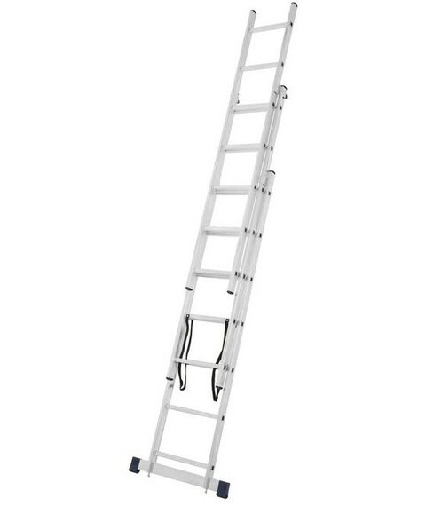Стремянки и лестницы: Лестница TUNDRA 7 ступеней трехсекционная, алюминиевая фотографии