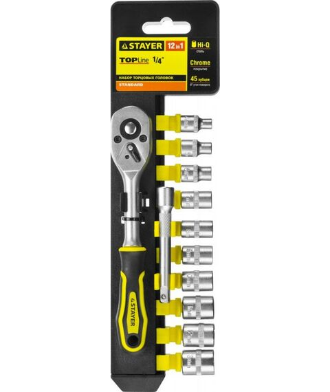 Наборы оснастки: Набор торцовых головок и бит-головок STAYER RSS 12S 12 предметов, 1/4" [27754-H12] фотографии