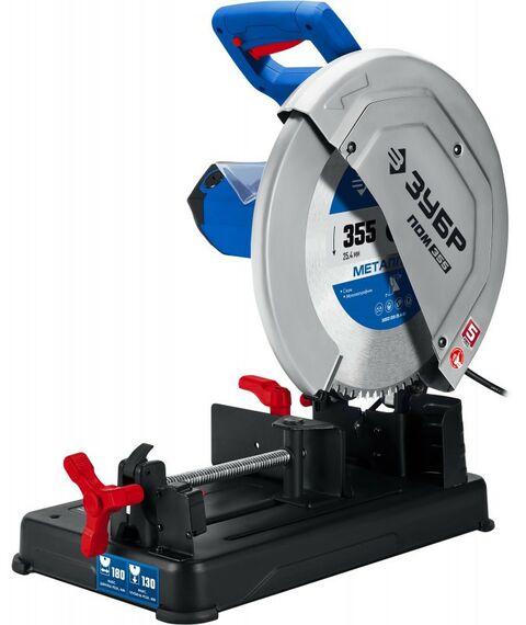 Отрезные пилы: Монтажная пила (отрезная) Зубр Профессионал ПОМ-355-Н 355 мм, 2000 Вт, с пильным диском фотографии